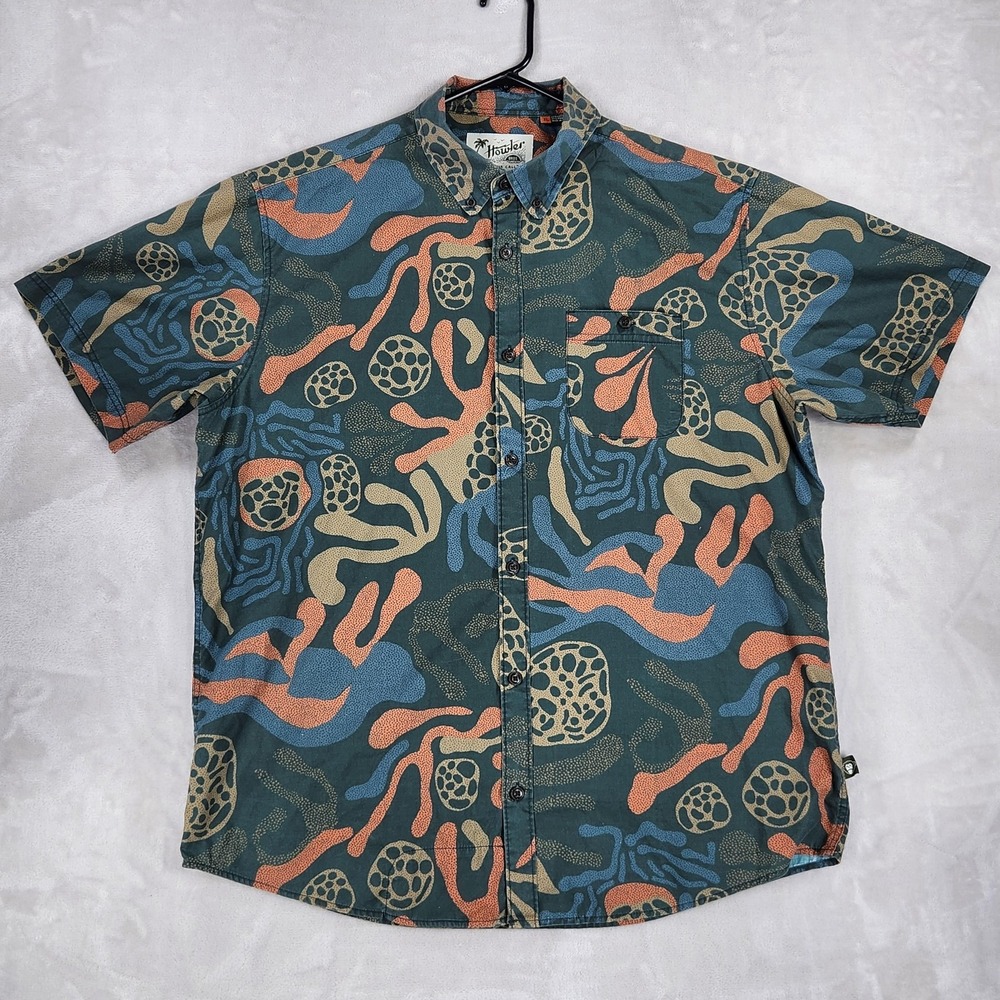 Howler Bros Shirt Mens XL Mansfield Multicolor Abstract Graphic Short Sleeve